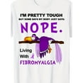 thumbnail image 2 of I'm Pretty Tough Fibromyalgia Awareness T-Shirt - Soft 100% Cotton Crew Neck Tee with Te, Slight Elasticity, Short Sleeve Shirt, Stretchy Material, Funny Slogan Shirt, Chronic Illness Support, 2 of 7