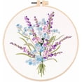 thumbnail image 1 of Yazoeia Beginner Embroidery Kits, Embroidery Starter Kits with Flower Bouquet Patterns, Embroidery Materials Clothes Colored Threads Needles Hoops Instructions S127 One size CJC912-149205, 1 of 9
