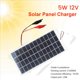 thumbnail image 2 of 2X Panel Solar de Polisilicio de 5W 12V el Panel de Carga Impermeable PortáTil para Exteriores con Clips Puede Cargar la BateríA de 9-12V, 2 of 5