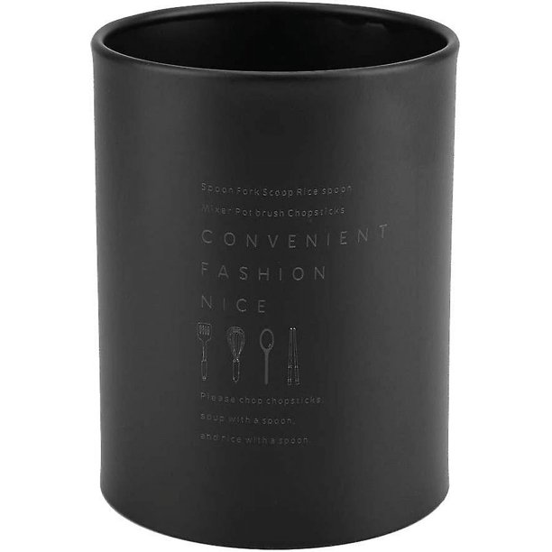 Soporte para utensilios de acero inoxidable negro mate Cesta de almacenamiento de utensilios Utensilio de cocina práctico