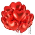 thumbnail image 6 of Heart Balloons for Valentines Day Decor Accessories, 18 In Large Heart Balloon Foil Rose Red Heart Balloons for Romantic Night Wedding Bridal Shower Decorations, 6 of 8