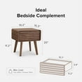thumbnail image 6 of Mopio Ensley Mid Century Modern Nightstand/Side Table/End Table with Wood Slat Drawer Storage for Living Room and Bedroom, Walnut Grain, 6 of 7