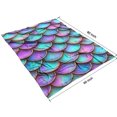 thumbnail image 4 of Mermaid Scales Pattern Blanket,Comfortable Soft Flannel Throw Blanket,All Season,Warm Lightweight Blankets for Sofa Bed Couch Living Room Chair,60"x80"(150x200cm), 4 of 4