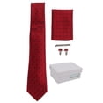 thumbnail image 1 of Conjunto de corbata para hombre, diseño clásico de puntos, corbata, bolsillo, cuadrado, clip de corbata, kit de gemelos para bodas, fiestas, negocios, 1 of 8