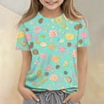 thumbnail image 2 of Grblisyd Girls Shirts Kids Summer Fashion Cute Cartoon Print Crewneck Short Sleeve Tops Casual Tees 10-12 Years, 2 of 5