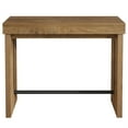 thumbnail image 2 of Demi Bonn 41.3" Counter Height Bar Table - Metal Footrest, Rectangular High Top, for Narrow Space/Kitchen, Rustic Brown, 2 of 4