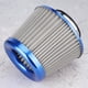 thumbnail image 5 of Limpiador de filtro de entrada de aire de coche de 78mm/3,1 pulgadas piezas universales de acero inoxidable de alto flujo azul, 5 of 8