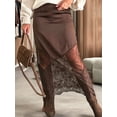thumbnail image 4 of Women Lace Patchwork Skirts High Waist A Line Y2K Elegant Maxi Long Skirts Party Boho Skirt, 4 of 8