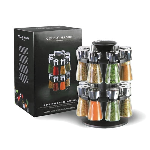 Cole & Mason Herb & Spice 16 Jar Spice Jar & Rack Set