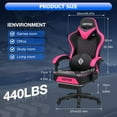 thumbnail image 3 of HOFFREE Gaming Chair Computer Chair with Speakers Massage Game Chairs with Footrest Bluetooth High Back Ergonomic Computer Gaming Chairs for Adults Reclining Video Gamer Chair Pink and Black, 3 of 9