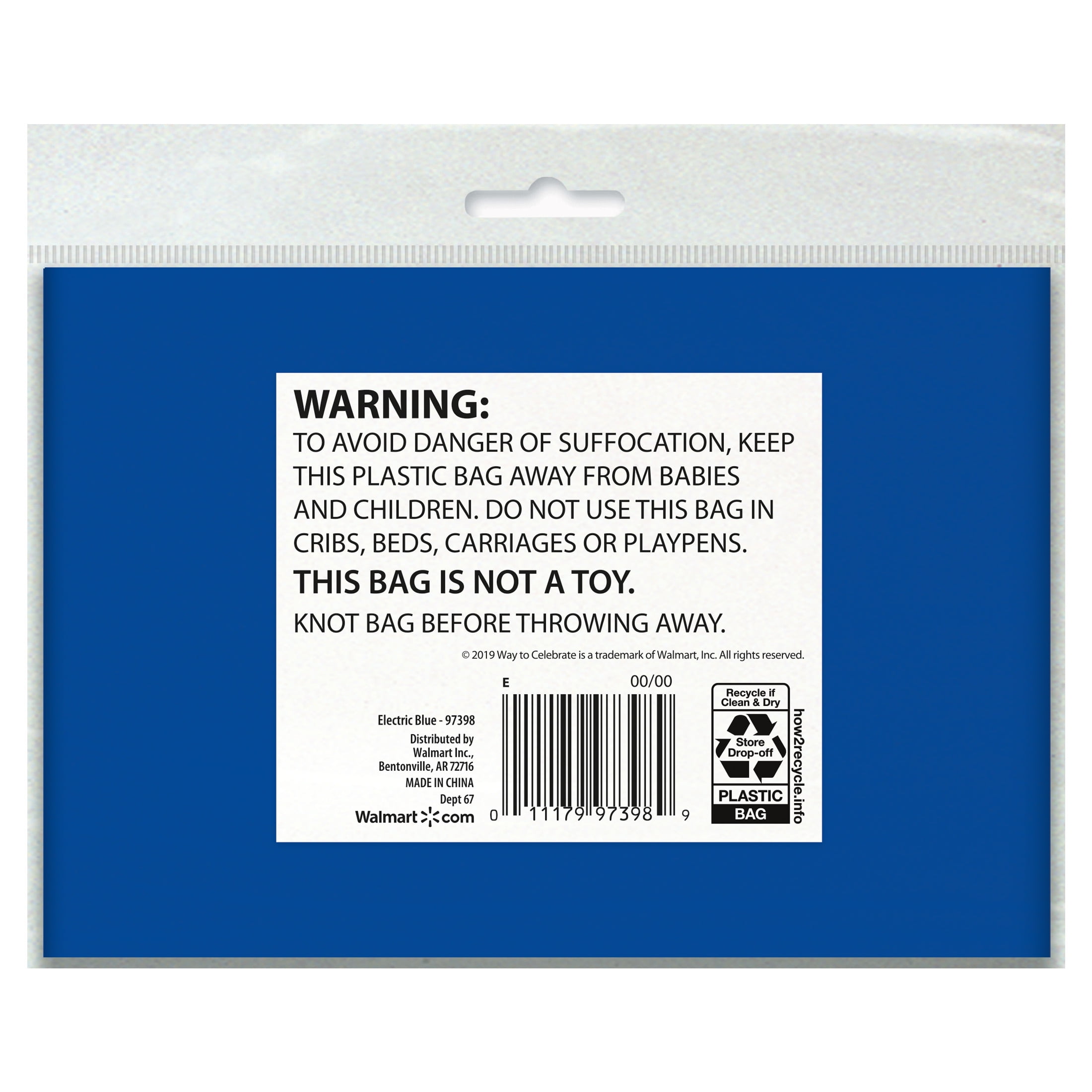 (6 pack) Round 84" Blue Plastic Table Cover, by Way To Celebrate