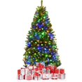 thumbnail image 1 of Goplus 4FT Pre-Lit Artificial Christmas Tree Auto-Spread/Close up Branches 11 Flash Modes with Multicolored 100 LED Lights & Metal Stand, 1 of 8