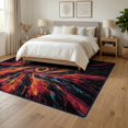 thumbnail image 3 of ODIKA 6'x9' Washable Area Rug Volcano Molten Deep Rock Spiral Vortex Fracture Motif Pile Volcanic for Queen Size Bedroom, Under Bed, Master Suite, Easy Care, Non-Shedding, 3 of 7