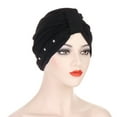 thumbnail image 4 of TRUBKH Silk Hair Wrap Headscarf Satin Headbands Scarf Headbands for Women Hair Turban Silk Headband Beanies Black One Size, 4 of 4
