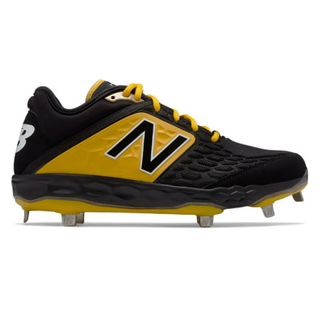 New Balance Low-Cut 3000v4 Metal Baseball Cleat Mens Shoes Black with Yellow