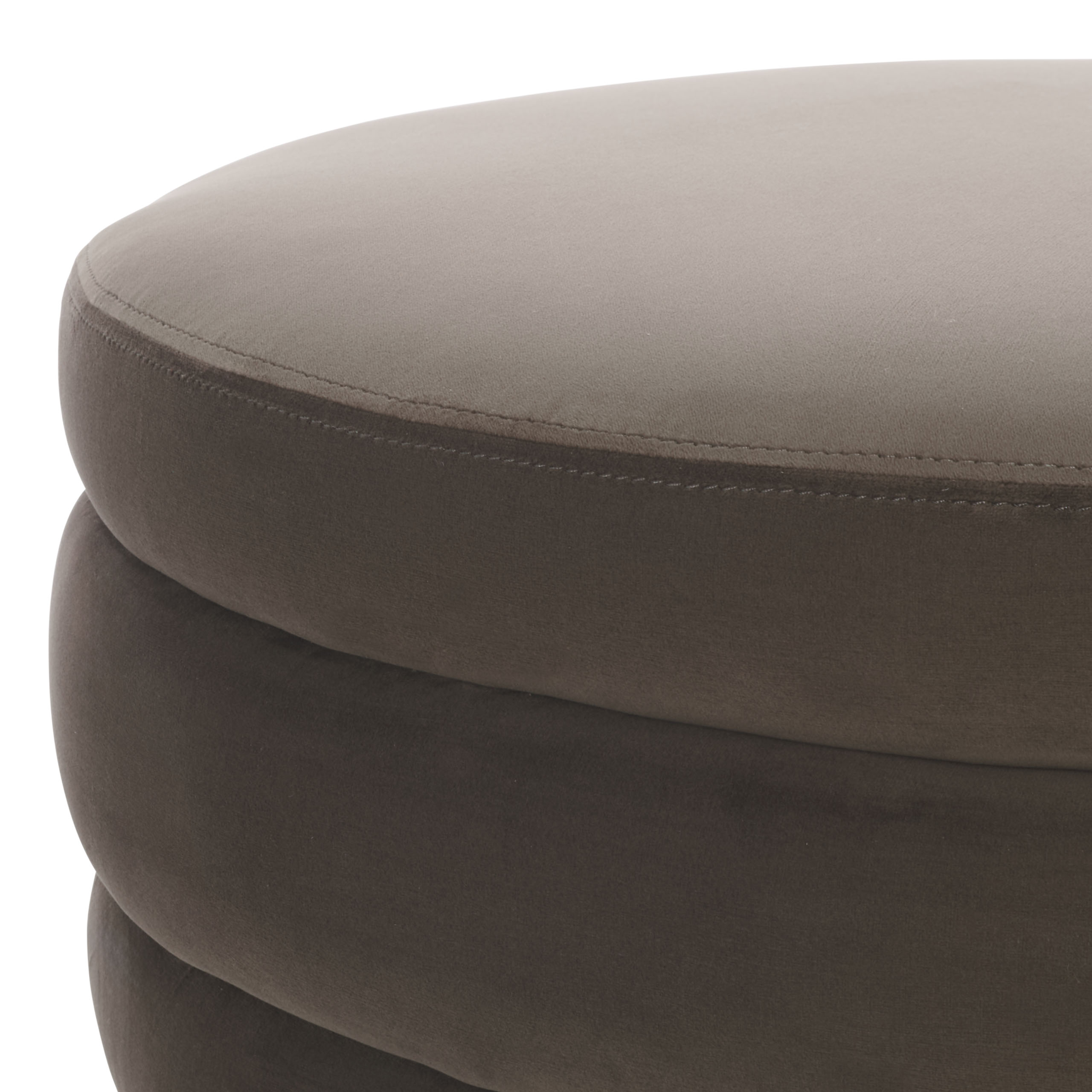 Safavieh Rohan Modern Round Ottoman, Chocolate