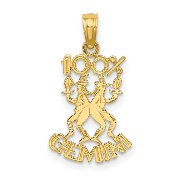 Finest Gold 10K 100 Percent Gemini Zodiac Charm