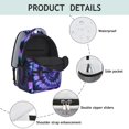 thumbnail image 4 of Purple and Black Tie Dye Pattern Backpack for School, Cute School Bag with Adjustable Shoulder Straps and Padded Back, 15.3"x11"x6.7", 4 of 5