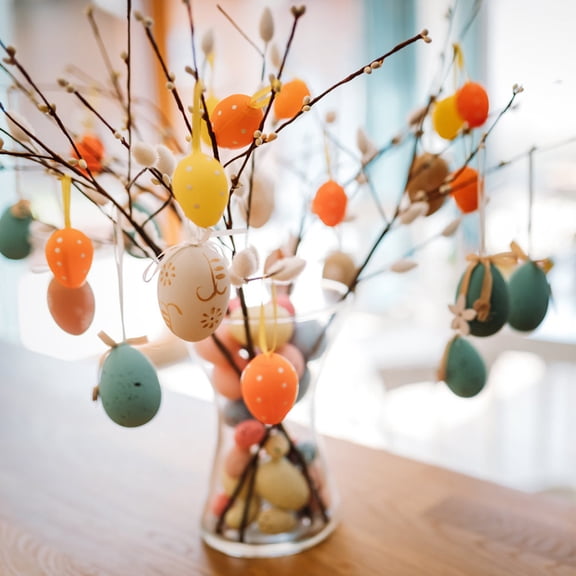 OUNONA 25Pcs Lightweight Plastic DIY Easter Eggs for Home Farmhouse Restaurant Decor