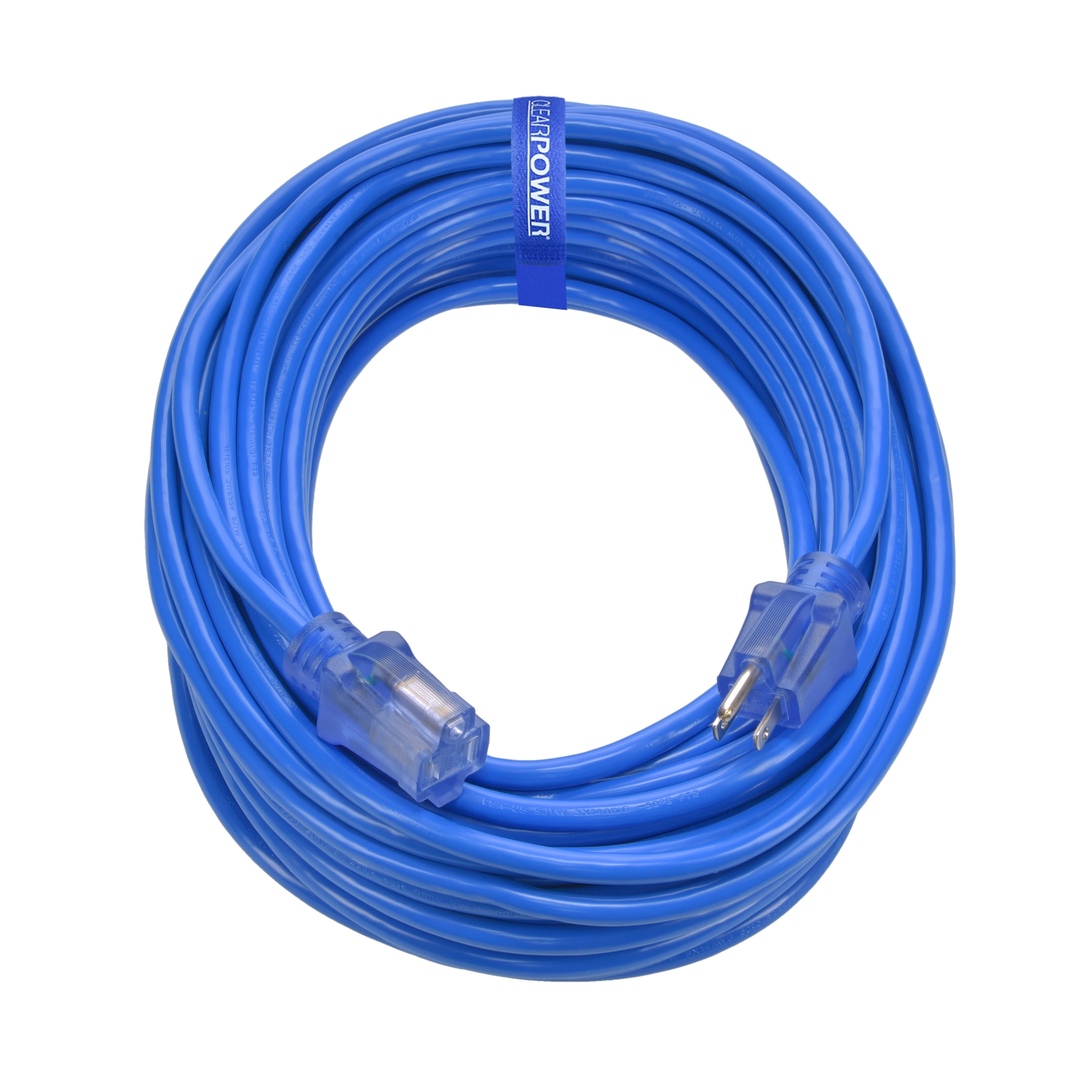 Clear Power 14/3 SJTW 100 ft Extension Cord, Ideal for Cold Weather