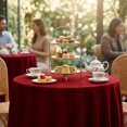 thumbnail image 5 of Round Satin Tablecloth, Party Table Cover, Wedding Dining Decor, Elegant Glossy Drape and Wrinkle Recovery Fabric for Dessert Tables, Wedding Receptions, and Home Dining, 5 of 6