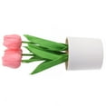 thumbnail image 2 of Artificial Flowers Tulip Potted Fake Plants Tree In Pot Home Wedding Party Decor Plastics Pink Yellow Red Champagneb Decoration, 2 of 9