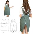 thumbnail image 6 of OFFIGAM Japanese Style Cross Back Green Cooking Apron, Dirt Proof Cotton Linen, Adjustable Apron, 6 of 10