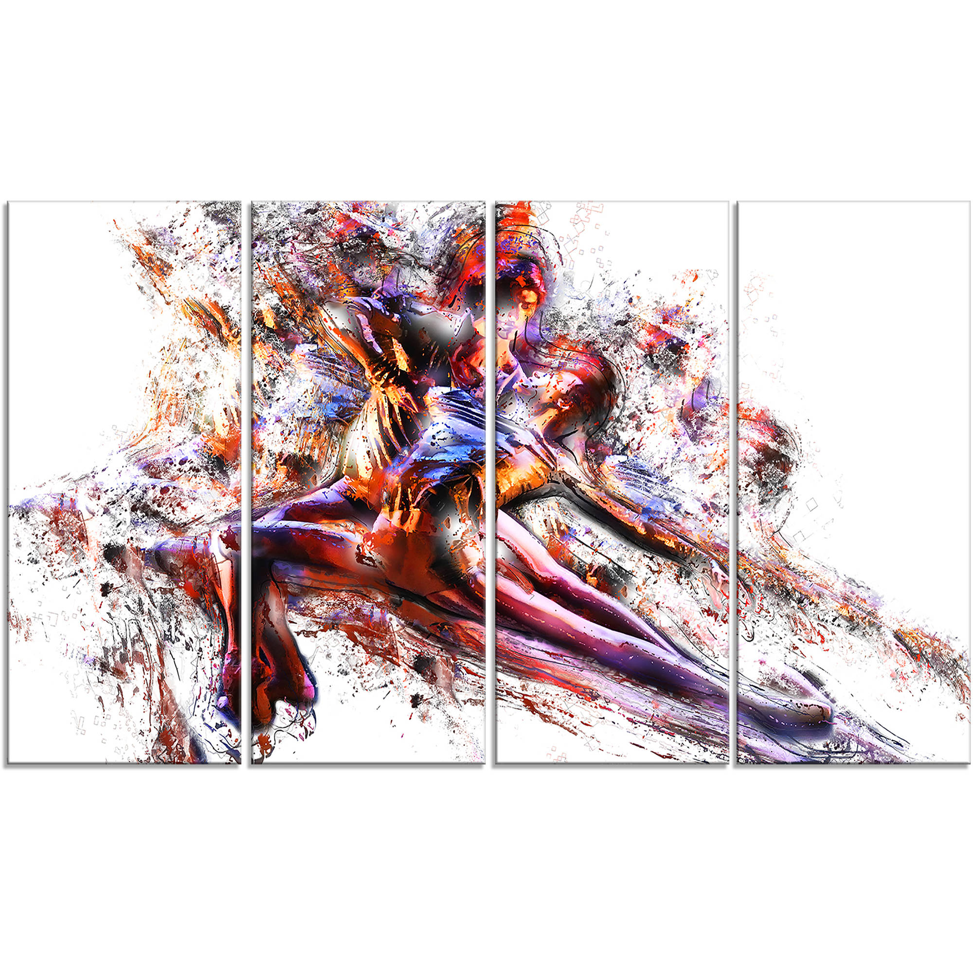 Design Art Figure Skating Couple, 4 Panels, 48" x 28"