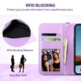 thumbnail image 4 of ULAK Wallet Case for iPhone 13 for Women Girls, Kickstand Phone Case with Card Holder for Apple iPhone 13 6.1 inch 2021, Bling Purple, 4 of 9