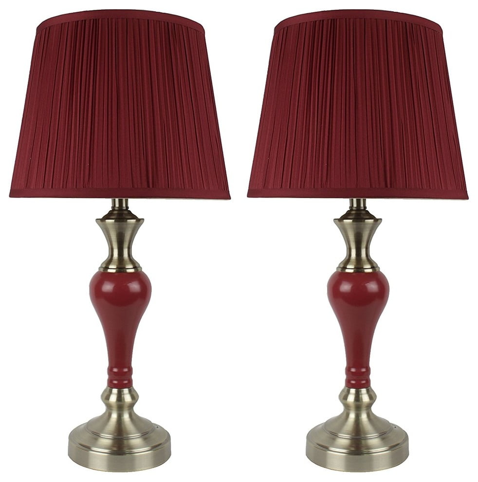 Urbanest Urbanest Set of 2 Lincolnshire Table Lamps, Ruby Red With