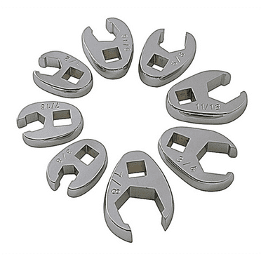 Sunex 9708 8-Piece 3/8" Drive Flare Nut Crowfoot Wrench Set
