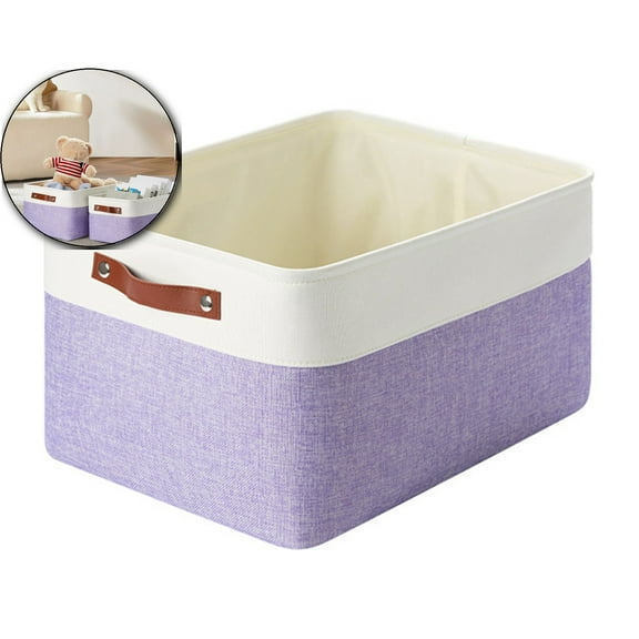 VQPeo Storage Bins Large Fabric Storage Baskets for Shelves, Decorative Linen Closet Baskets with Handles for Organizing, Shelf, Clothes, Home, Office