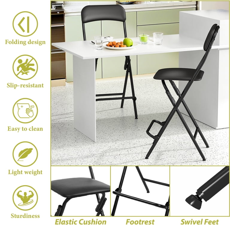 Stackable Folding Stool with BackrestCommercial Seat for Home Office Kitchen Island Cafe & Dining RoomModern White Design 65cm Height Stackable Folding Stool with BackrestCommercial Seat for Home Office Kitchen Island Cafe & Dining RoomModern White Design 65cm Height
