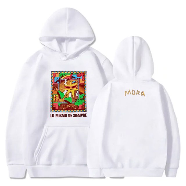 Mora Lo Mismo de Siempre Chandails à Capuchon Cosplay Femmes Hommes Mode Chandails en Molleton à Manches Longues,TTG,Blanc