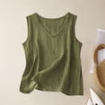 thumbnail image 3 of Summer Tops for Women V-Neck Solid Color Braethable Sleeveless Loose Spring Casual Travel Beach Vacation Going Out Tank Tops Army Green S-2XL, 3 of 5