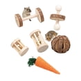thumbnail image 4 of Hamster Chew Toys, Natural Wooden Rats Chinchillas Toys Accessories Care Molar Toys Suitable for Rabbits Gerbils Small Rodent Pets - 6pcs A, 4 of 7