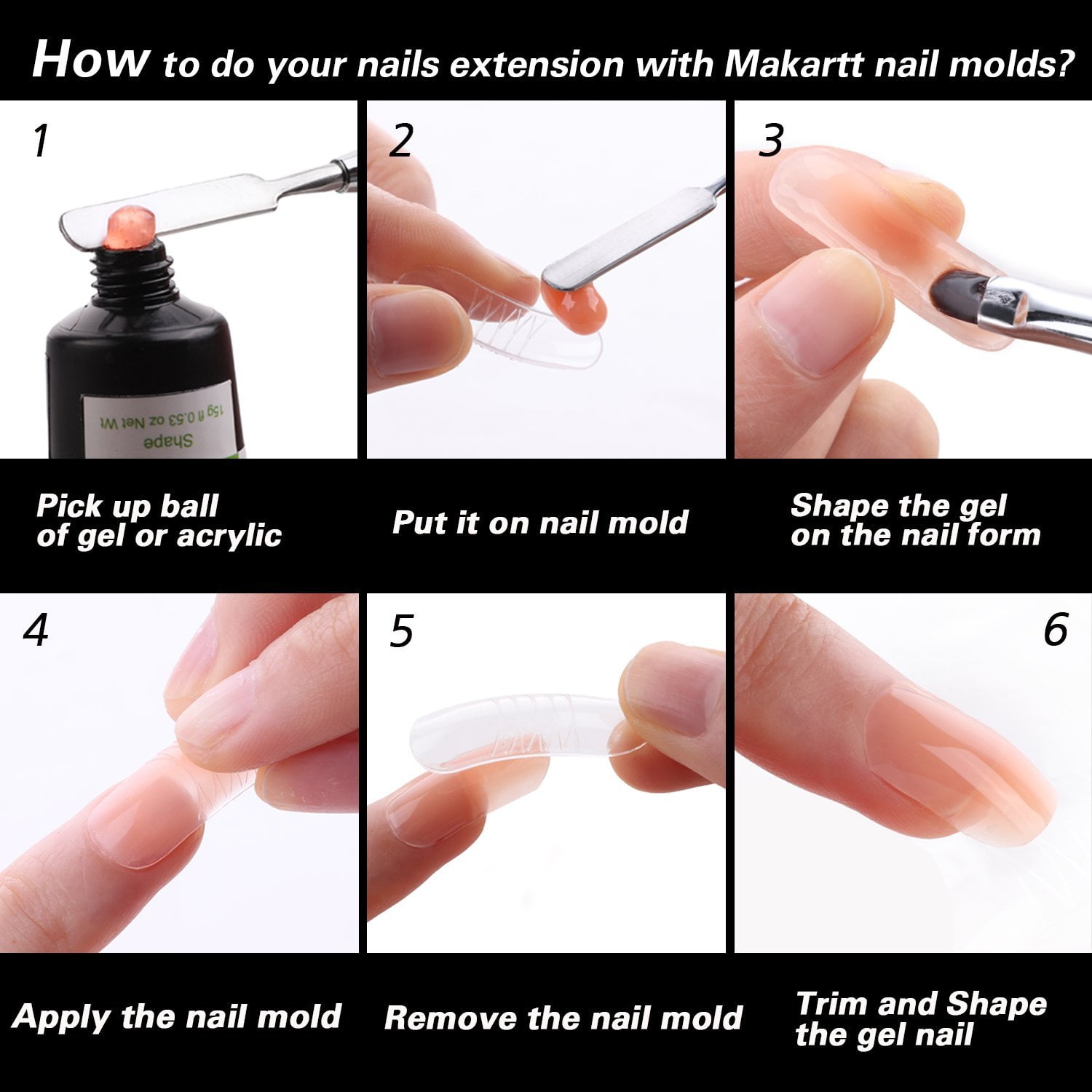 Makartt 140PCs/Case Dual Forms Nail Extension Gel Nail Mold Clear Full  Cover False Nail Tips Hybrid Gel Dual Forms and Acrylic Nail System Forms  with Scale A-11 140pcs/case Dual Forms with -