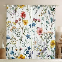 Castle Fairy Children Teens Adults Pink Blue Flowers Black Out Curtains,Chic Floral Blossoms Curtains Pack of 2 (42x63 Each),Spring Garden Bedroom Curtains,Super Cozy Room Decor