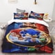 thumbnail image 3 of 1 funda de edredón con dibujos animados de la serie Sonic, impresión digital en 3D, 2 fundas de almohada, suave y cómoda, 100 % poliéster, juego de cama para regalo, 3 of 5