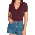 thumbnail image 2 of Xishao playera polo con cuello en V para mujer, manga corta, manga larga, leotardo casual con cuello Xishao ropa, 2 of 2