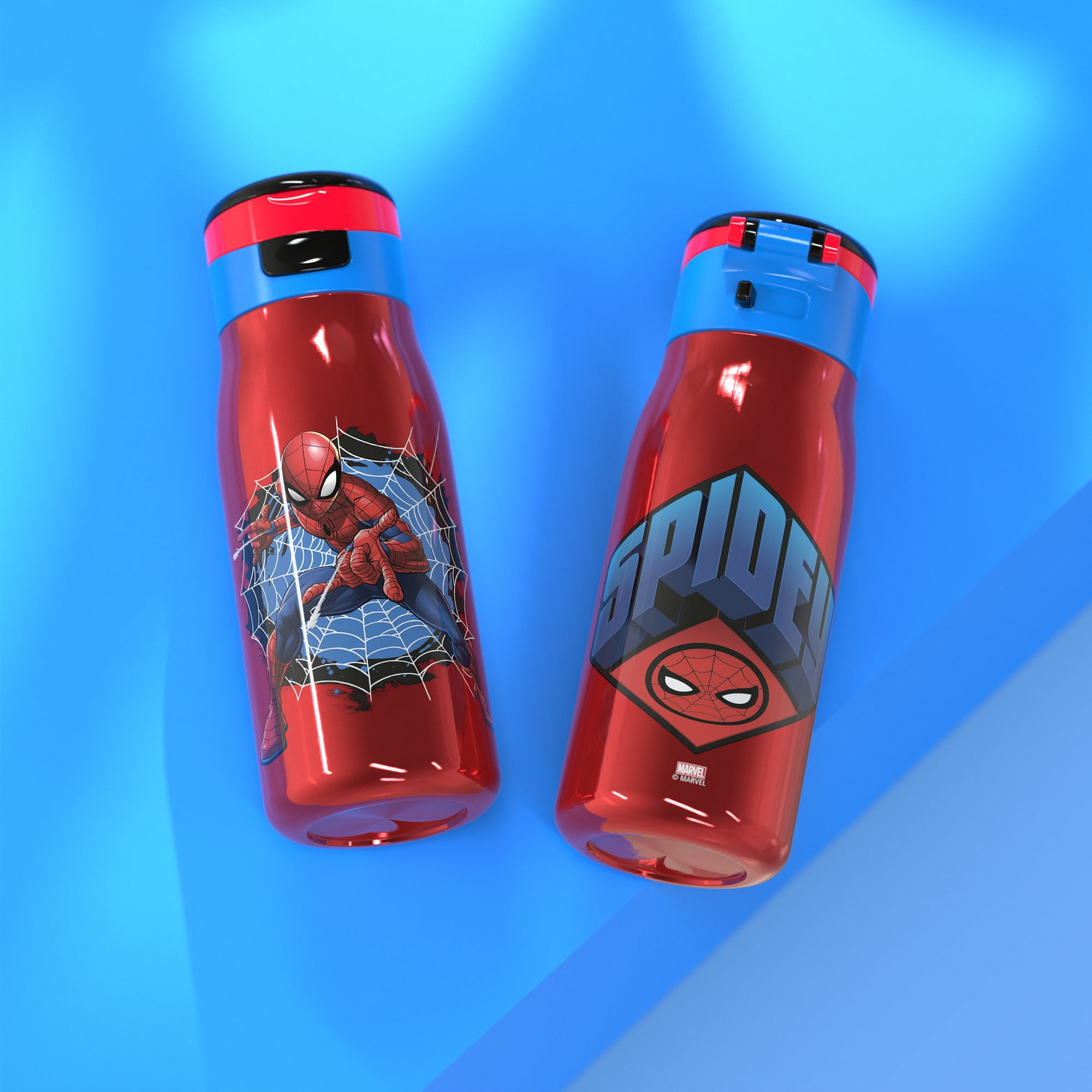 Zak Designs Marvel Comics 13.5 ounce Vacuum Insulated Stainless Steel Water Bottle, Spider-Man