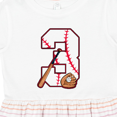 thumbnail image 4 of Inktastic Baseball Third Birthday Three Years Old Girls Toddler Dress, 4 of 5