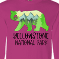 thumbnail image 4 of Inktastic Yellowstone National Park- Mountains and Bear Shape Long Sleeve T-Shirt, 4 of 5