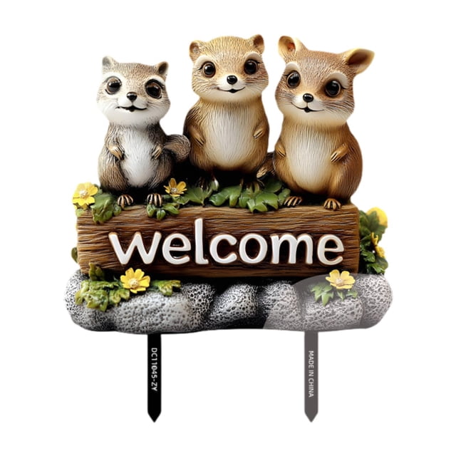 Letrero De Bienvenida Con Forma De Ardilla Para Decoración De Jardín, Ideal Para Caminos De Patio Y Patios.