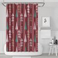 thumbnail image 1 of Rideau de Douche pour Salle de Bain Xmas Forêt Rustique Ferme Triangle Arbre Rideau de Salle de Bain Durable Amusant Crochets de Rideaux de Salle de Bain Inclus,72x72 Pouces, 1 of 5