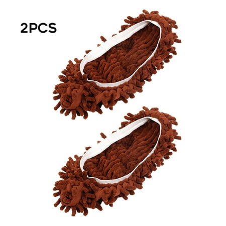 

2pcs Multipurpose Dust Mop Slippers Removable Foot Flannel Shoe Cover Floor Cleaner for Home