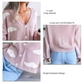 thumbnail image 4 of Rebeca Con Cuello En V Para Mujer, Patrón De Nube Blanca De Un Solo Pecho A La Moda, Suéteres De Rebeca Para Mujer, Tela Acrílica Para Informal Para Vacaciones ANGGREK Otros, 4 of 7