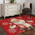 thumbnail image 3 of 4'x6' Area Rugs, Red Santa Christmas Indoor Outdoor Area Rug for Living Room Bedroom, Xmas Snowflake Watercolor Vintage Washable Bathroom Rugs Kitchen Floor Carpet Mats Home Decor Aesthetic, 3 of 8