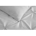 thumbnail image 6 of Chezmoi Collection Berlin Light Gray Pinch Pleat Queen Comforter Set, 3-Piece, Soft Pintuck, Lightweight All Season Microfiber Bedding, 6 of 8