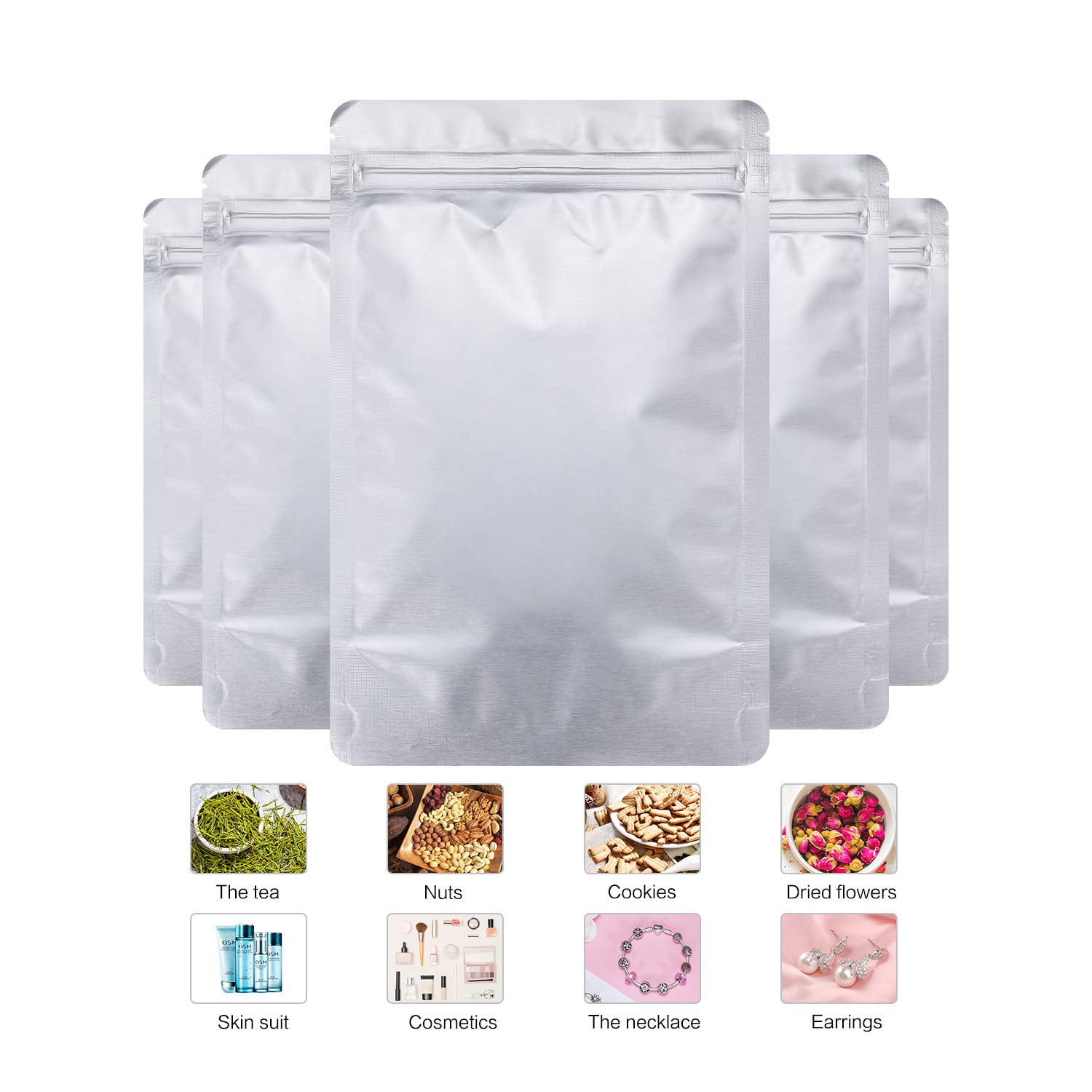 FERENLI 100 Pieces Vacuum Sealer Bags for Food Storage Open Top Clear  Plastic Flat Pouches Bulk Food Packaging Bags with Tear Notch 4.7x6.7 inch